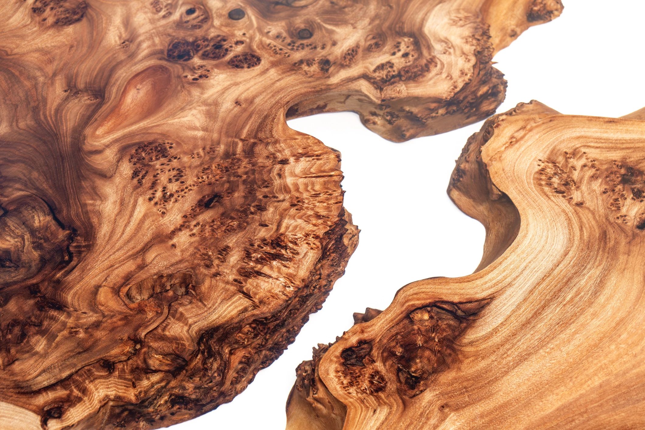 Live edge slab tabletop with natural grain