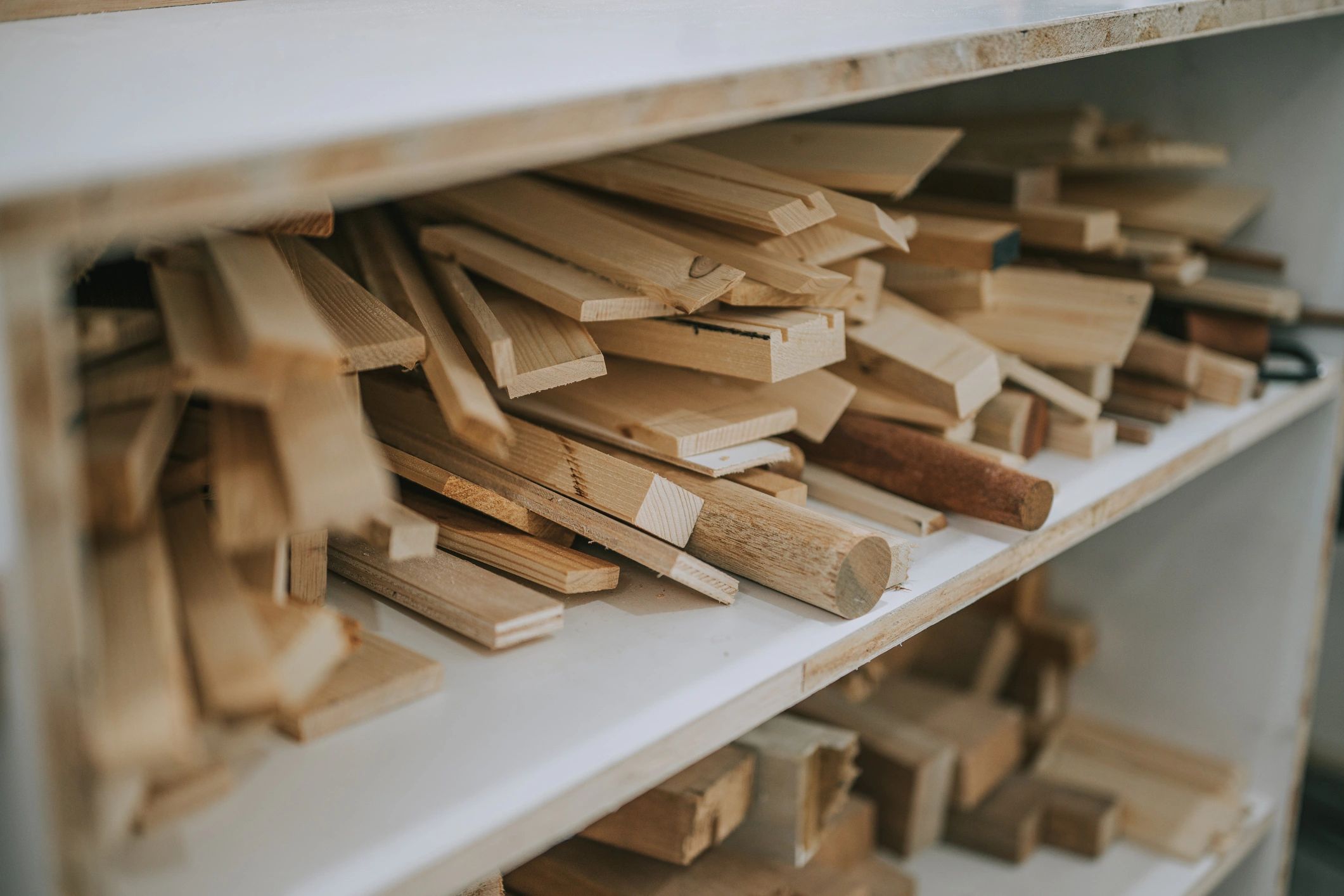 Stack of rough cut lumber boards